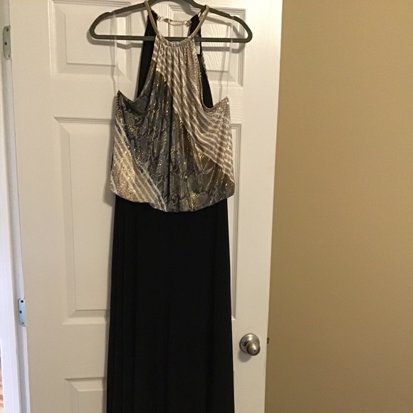 NWT MSK Black and Gold Wide Leg Jumpsuit - Picture 5 of 7